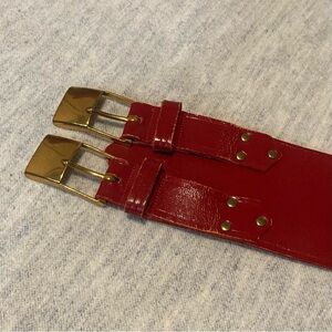 Red Leather Accent Belt-1970s